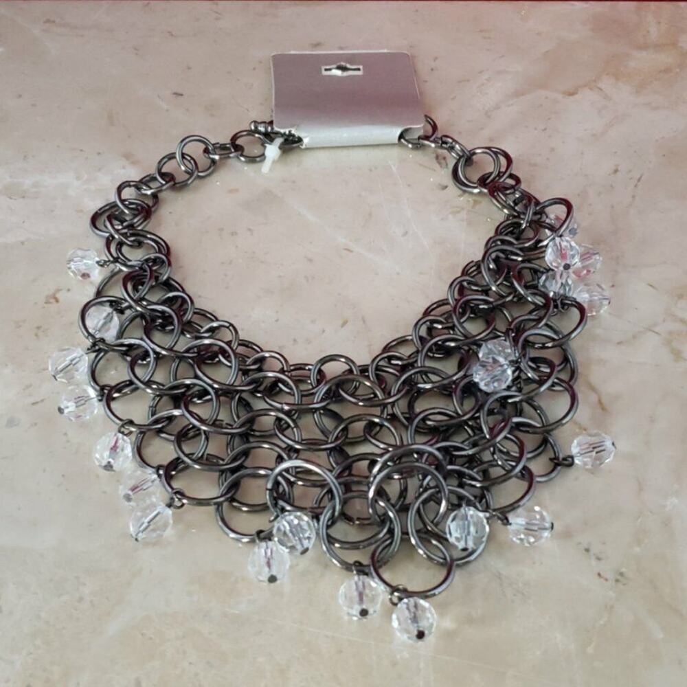Metal Ring Statement Necklace - Brand New